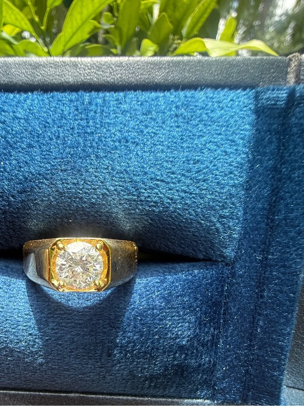 1.88CT GH -SI3 Round Cut Natural Diamond Men's Ring Solic 14K Yellow Gold